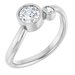 Sterling Silver 5 mm Natural White Sapphire & .06 CT Natural Diamond Ring